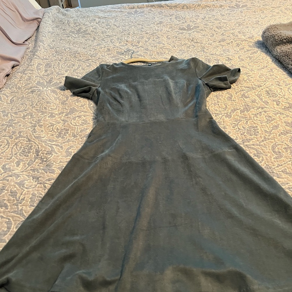 Sophisticated Asymmetrical Dress in Olive Green